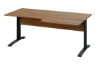 ERK 18 - 188 stůl kancelářský, rohový, pravý, kovová podnož černá, deska 18 mm, široký 1800 mm, ořec
